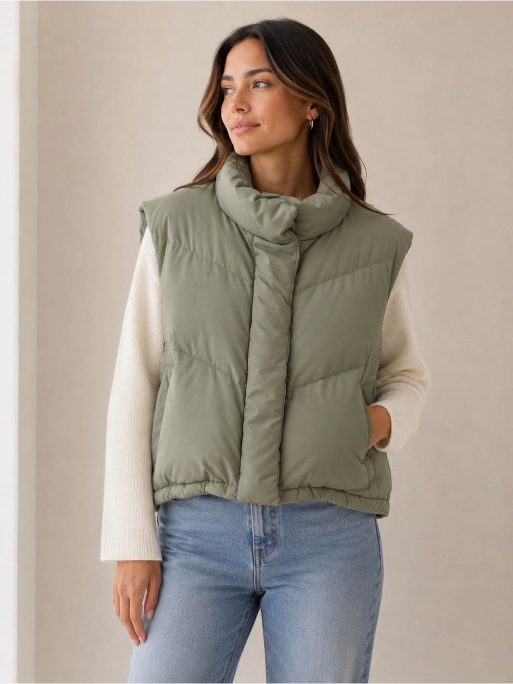 Sage Green Puffer Vest